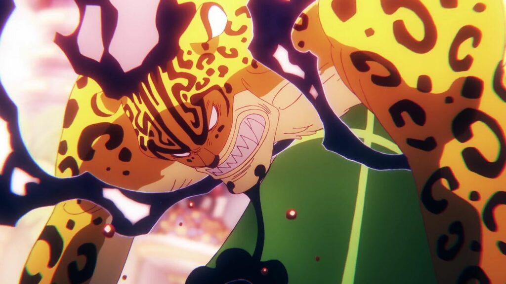 The One Piece anime shows Lucci's awakened form